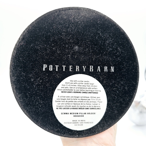 Pottery Barn Gemma Silver Tone Pillar Candle Holders - set of two - Picture 4 of 12